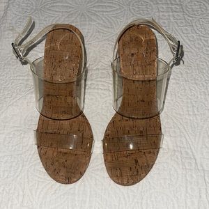 Clear cork heels
